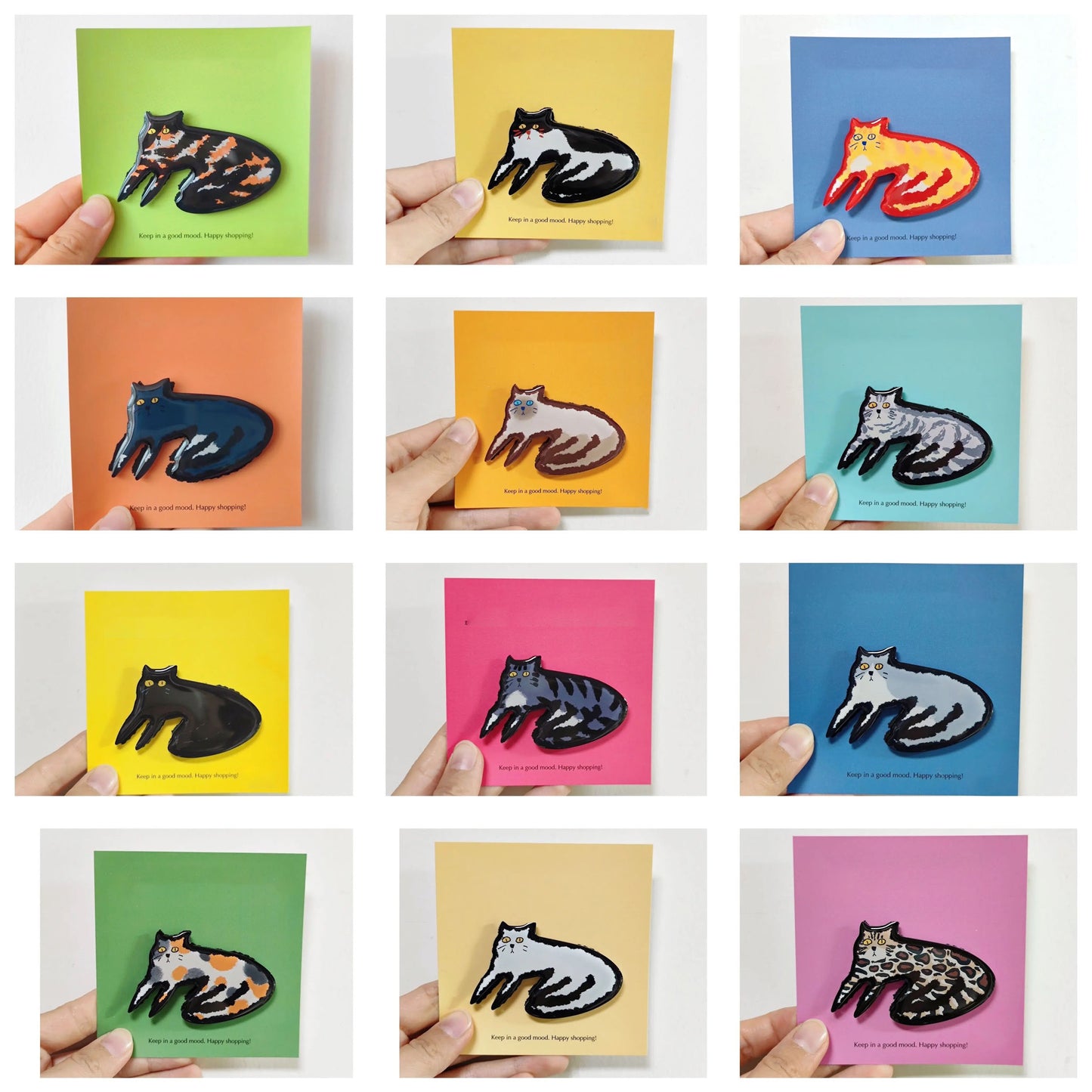 Cozy Cat Fridge Magnet - Serene "Shadow"