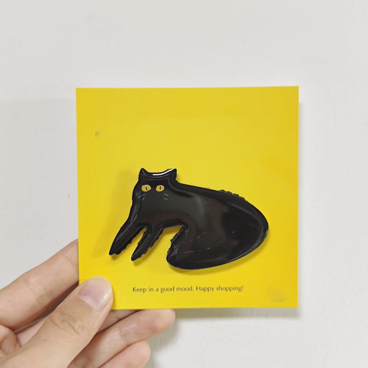 Cozy Cat Fridge Magnet - Serene "Shadow"