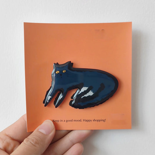 Cozy Cat Fridge Magnet - Dark Blue "Midnight"