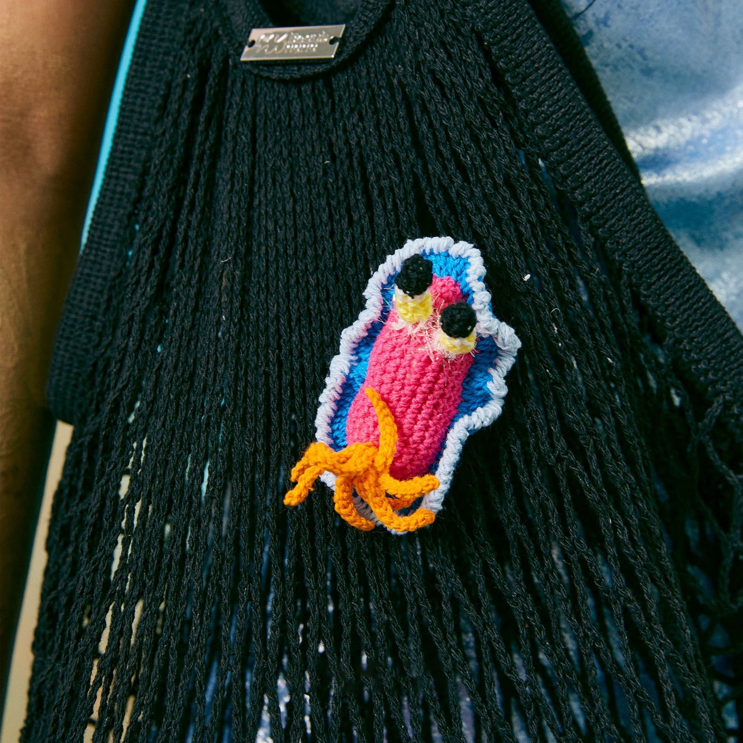 Colorful Crocheted Parrot Brooch