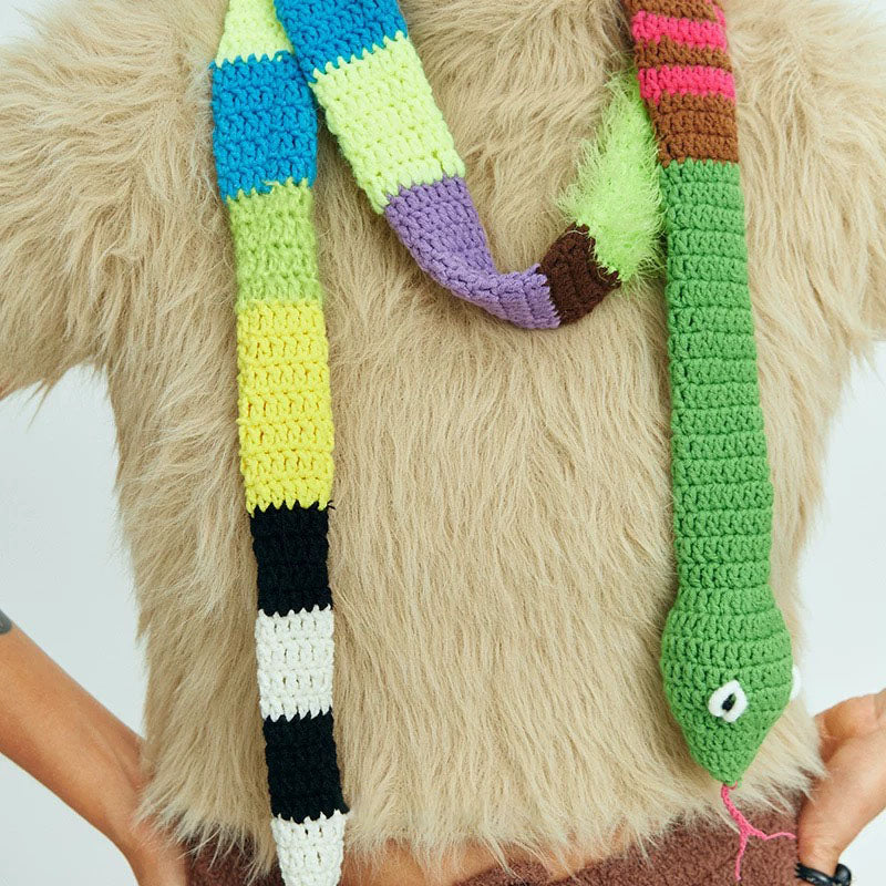 Crochet Colorful Snake Scarf