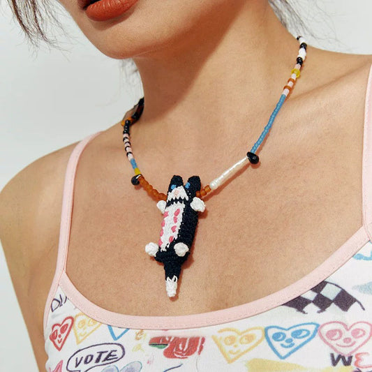 Crochet Cat Necklace