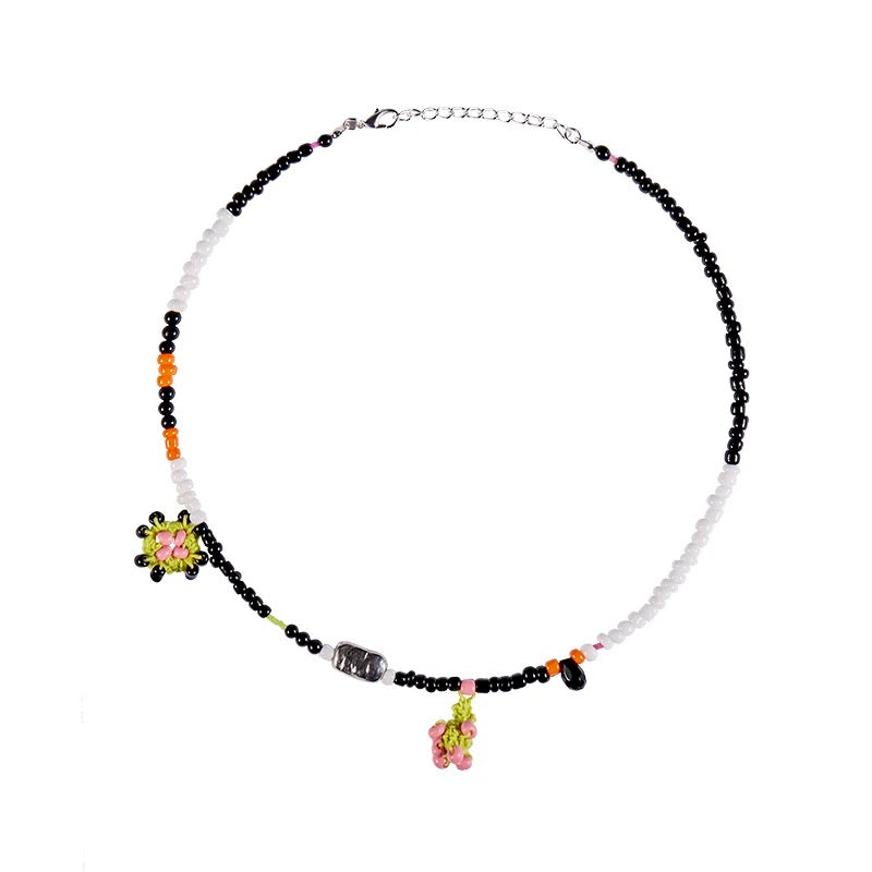 Colorful Flower Beaded Necklace